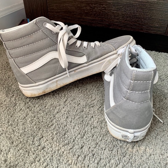 light gray high top vans